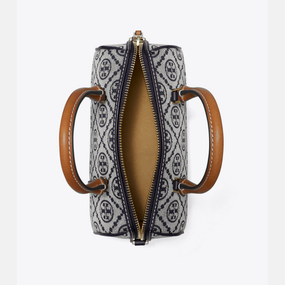 Tory Burch Monogram Mini Barrel Bag - Navy