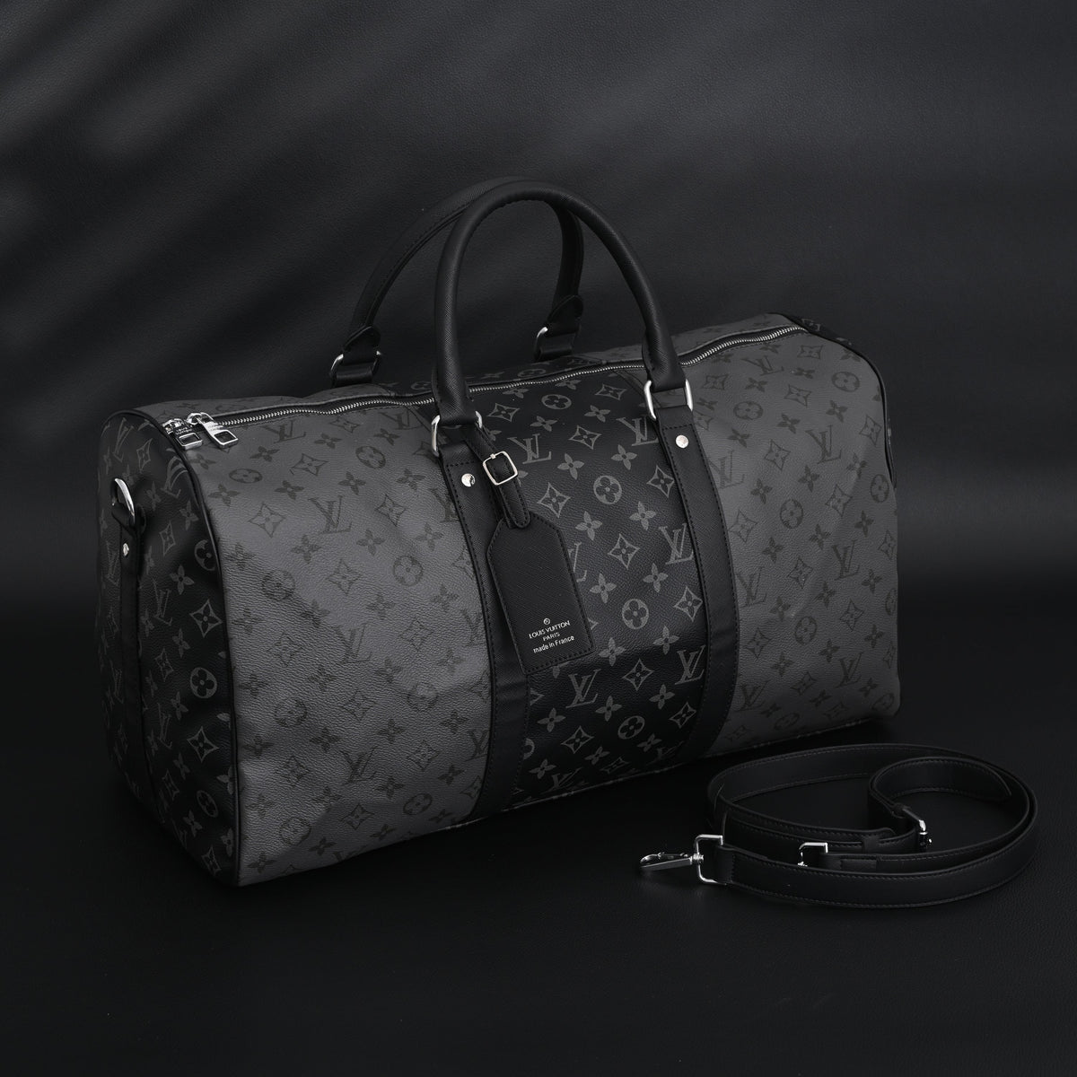 Louis Vuitton Keepall Bandoulière 45 Monogram Eclipse Travel Bag