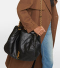 YSL Saint Laurent Chain Leather Shoulder Bag - Black