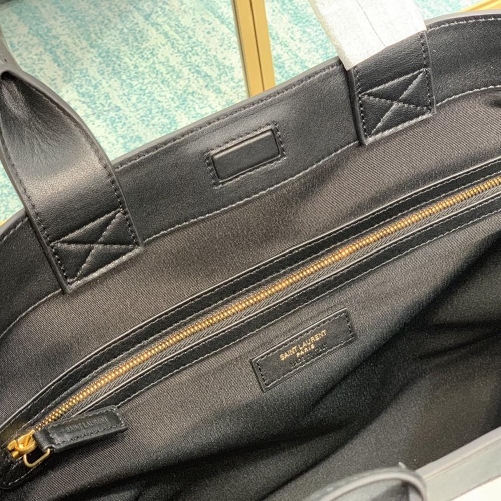 YSL Tag Hobo Bag - Beige/Black
