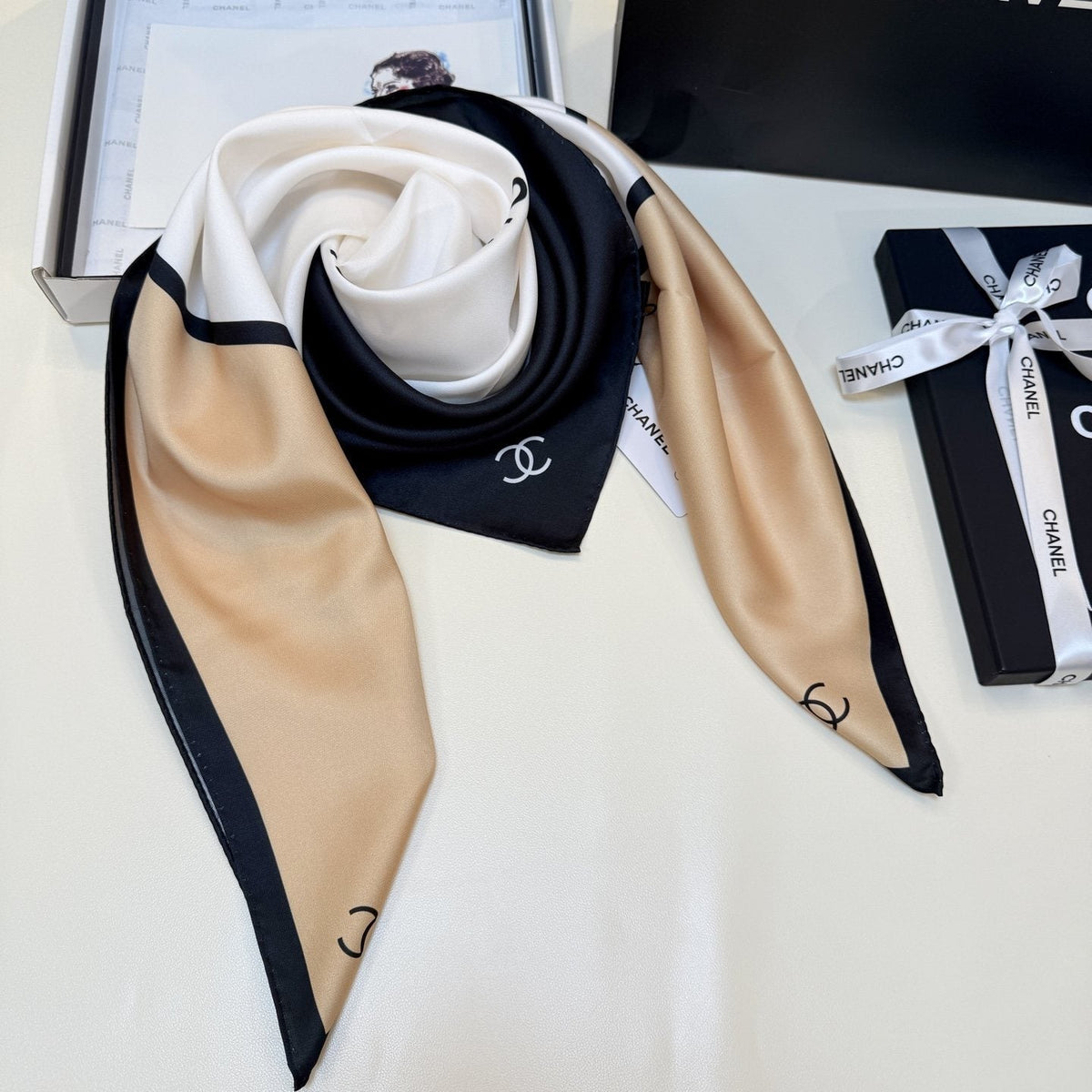 Chanel Geometric Color-Block Square Scarf — front