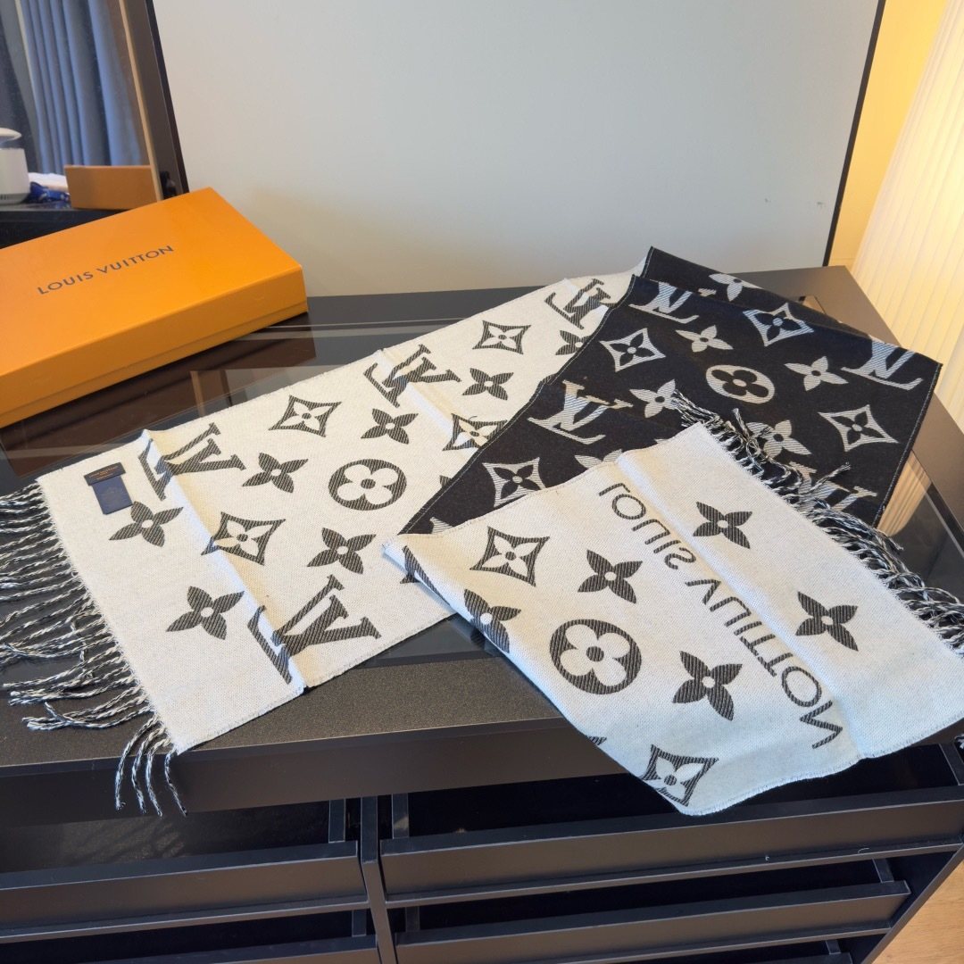 Louis Vuitton Monogram Fringe Scarf — front